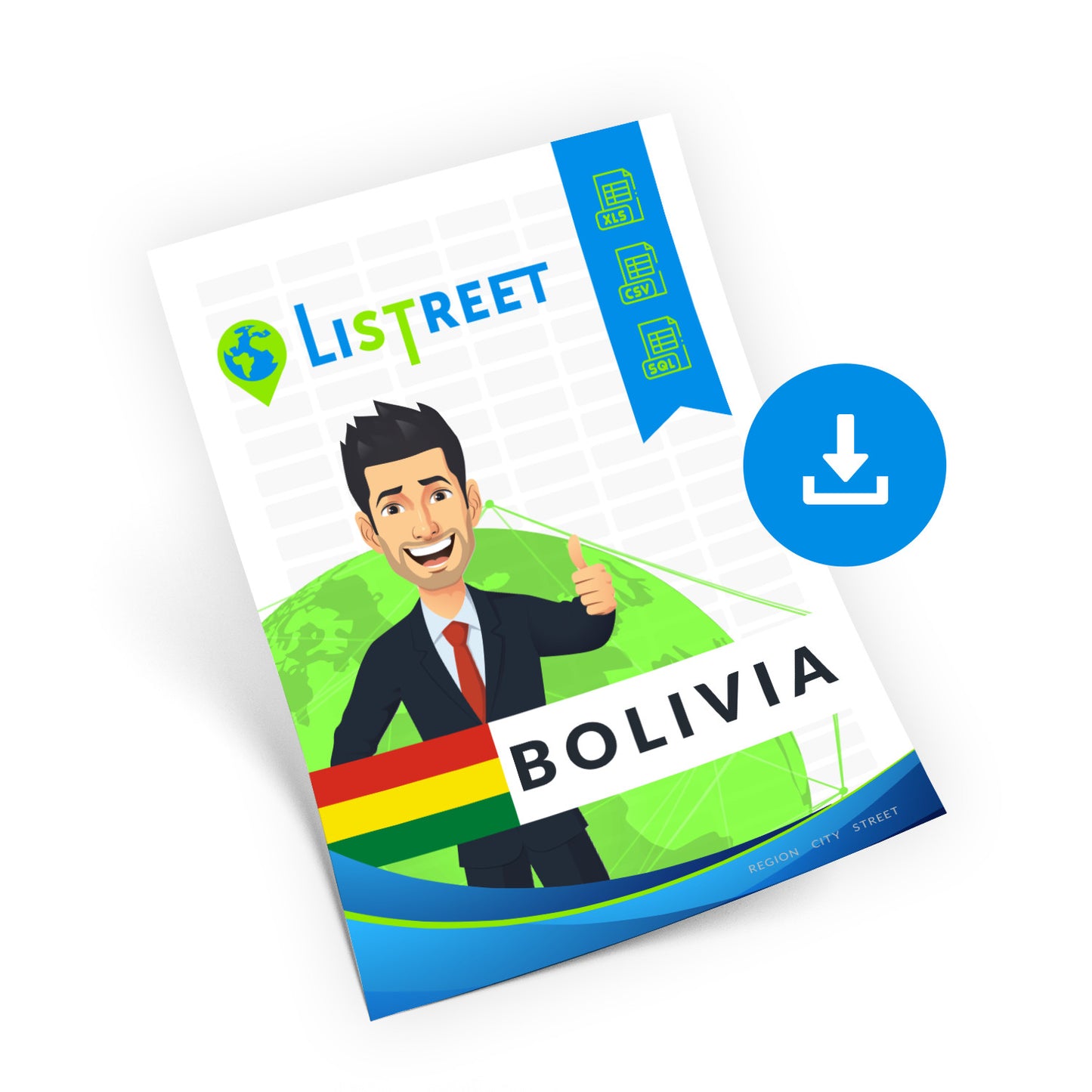 Bolivia, Complete premium data set of streets